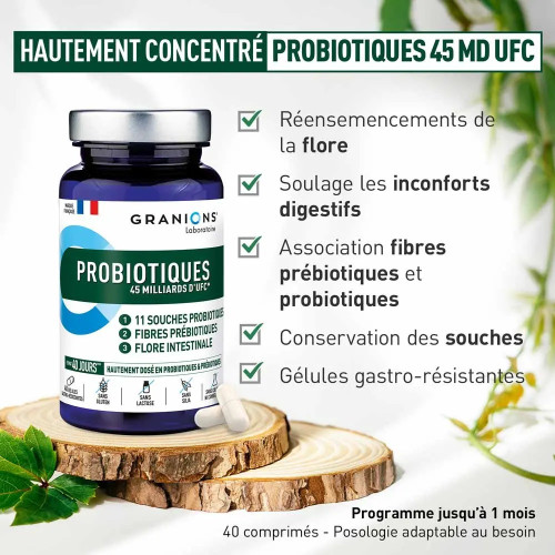 Probiotiques 45 Mds UFC Granions - Confort Digestif