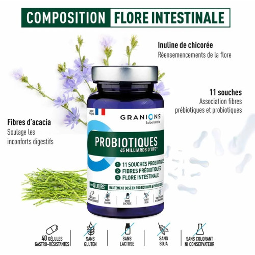 Probiotiques 45 Mds UFC Granions - Confort Digestif