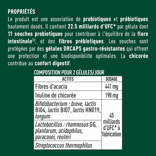 Probiotiques 45 Mds UFC Granions - Confort Digestif
