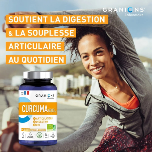 Granions Curcuma Bio 6300mg - Confort articulaire et digestif naturel