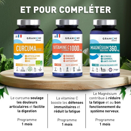 Granions Curcuma Bio 6300mg - Confort articulaire et digestif naturel