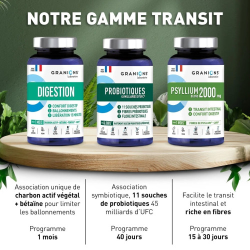 Psyllium Blond 1000mg Granions - Soulage transit & ballonnements