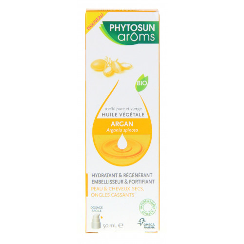 Phytosun Arôms Huile Argan Bio 50ml - Nourrit et Régénère la Peau