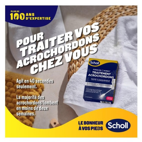 Scholl Freeze Away : Éliminez acrochordons en 1 traitement