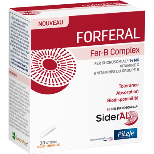 Pileje Forferal Fer-B : Sticks Fer + Vitamines B - Réduit Fatigue