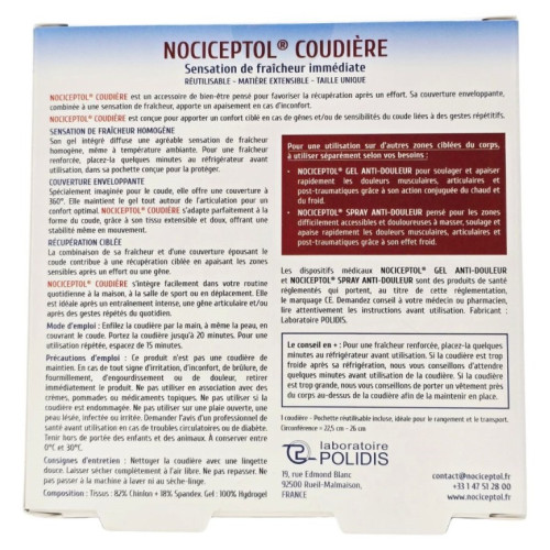 Nociceptol Coudière POLIDIS : Confort coude après effort