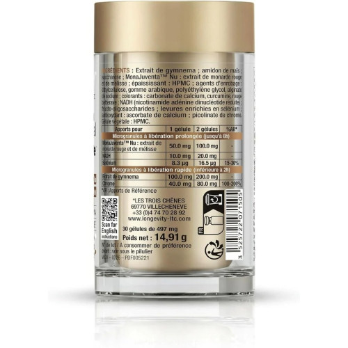 Capital Métabolique : Chrome & Vitamines - 30 Gélules LONGEVITY