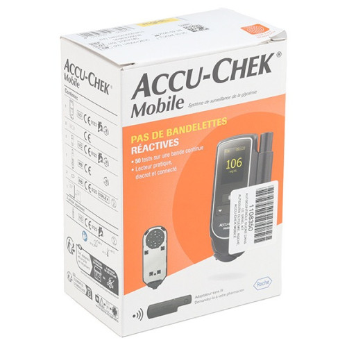 Accu-Chek Mobile : Lecteur glycémie sans bandelettes, 50 tests