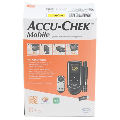 Accu-Chek Mobile : Lecteur glycémie sans bandelettes, 50 tests