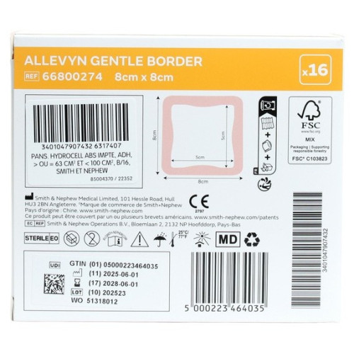 Allevyn Gentle Border : pansement siliconé pour plaies exsudatives
