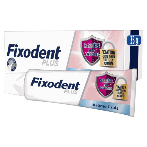 Crème Fixodent : Barrière anti-particules + fraîcheur mentholée - 35g