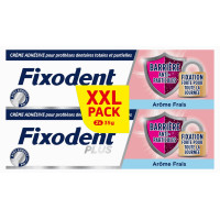 Fixodent Plus : Barrière anti-particules pour prothèses, 2x35g