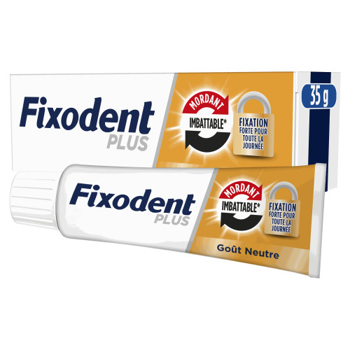 Fixodent Pro Plus : Adhésif prothèse neutre ultra-résistant - 35g