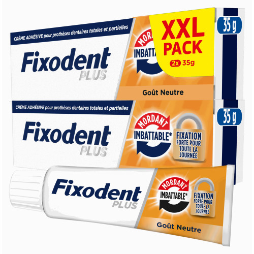 Fixodent Plus : Crème Adhésive Neutre - Tenue 12h Imbattable
