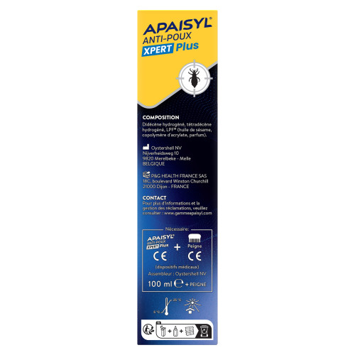 Apaisyl Anti-Poux Xpert Plus 100ml Élimine Poux & Lentes Rapidement