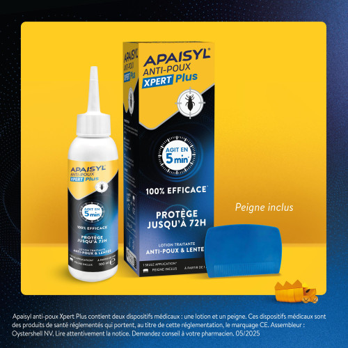 Apaisyl Anti-Poux Xpert Plus 100ml Élimine Poux & Lentes Rapidement