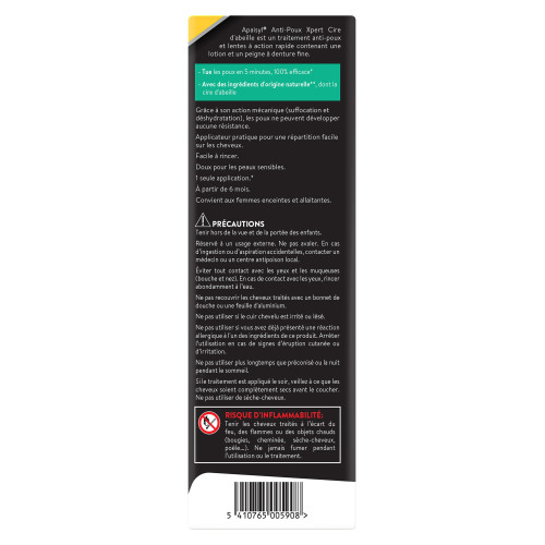 Apaisyl Anti-Poux Lotion Cire d'Abeille 200ml Élimine Poux en 5 Min