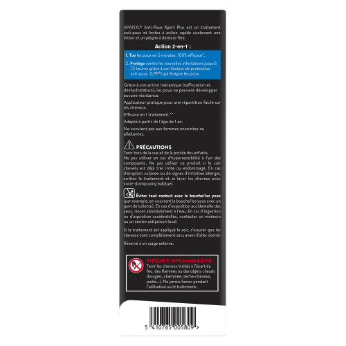 Apaisyl Anti-Poux Lotion Xpert Plus 200 ml Élimine poux en 5 min