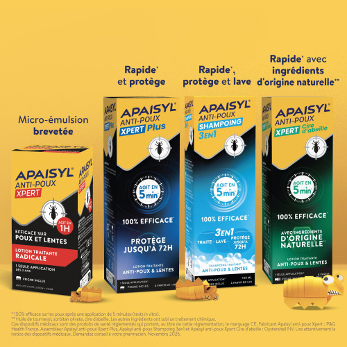 Apaisyl Anti-Poux Xpert Plus 100ml Élimine Poux & Lentes Rapidement