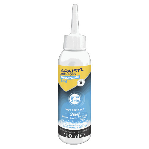 Apaisyl Anti-Poux Shampooing 3en1 100ml Élimine Poux en 5 Min