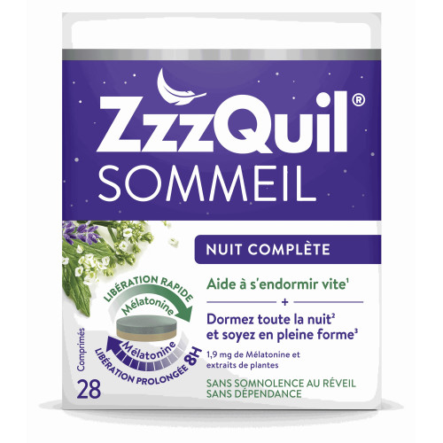 ZzzQuil Sommeil Nuit Complète 28 comprimés Sommeil Réparateur Pharma360