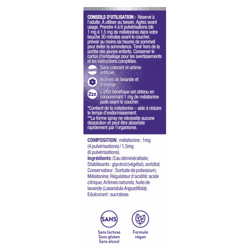 Sommeil Spray mélatonine 30 ml