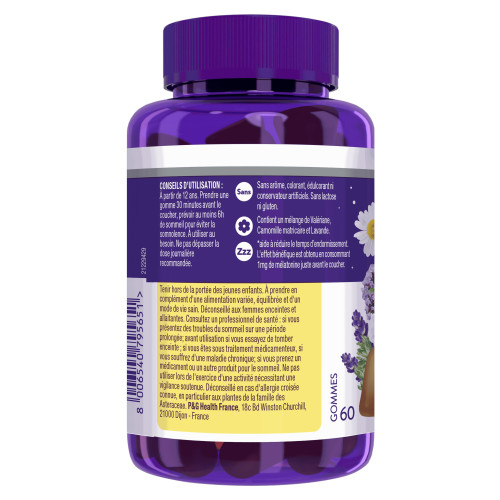 ZzzQuil Sommeil Mangue Banane 60 Gommes - Aide à dormir vite