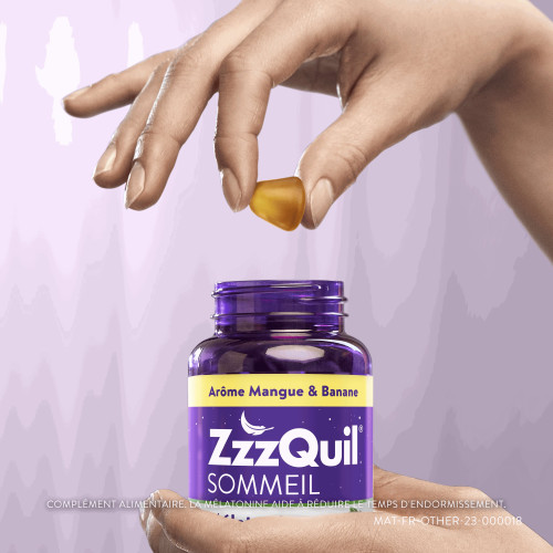ZzzQuil Sommeil Mangue Banane 30 Gommes - Aide à s'endormir vite