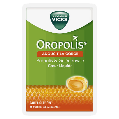 VICKS Oropolis Gelée Royale 16 Pastilles Citron - Adoucit la Gorge