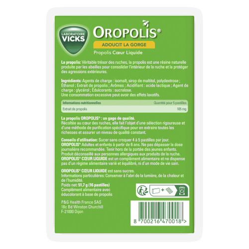 VICKS Oropolis 16 Pastilles Adoucissantes - Soulage la Gorge