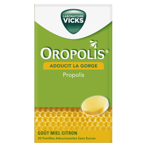 Pastilles VICKS Miel Citron : Gorge soulagée, sans sucre, 20 pastilles