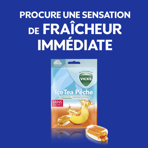 Bonbons Menthol Sans Sucres Ice Tea Pêche 1 sachet
