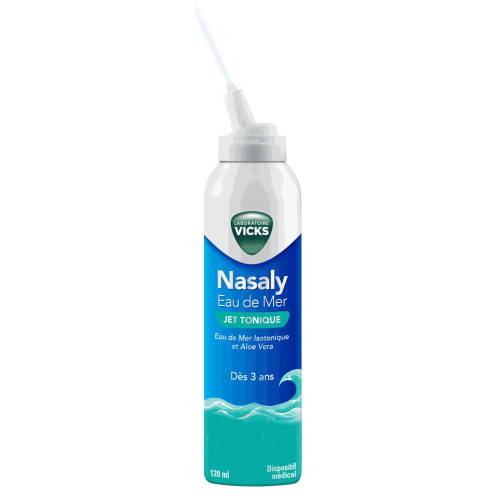 Vicks Nasaly Eau de Mer 120 ml Nettoyage Nasal Naturel Enfants & Adultes