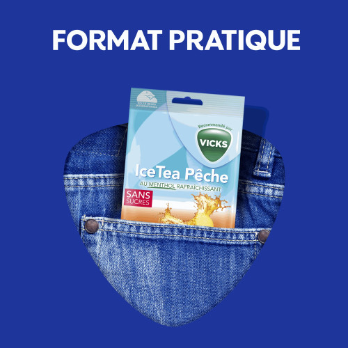 Bonbons Menthol Sans Sucres Ice Tea Pêche 1 sachet