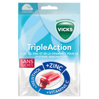Vicks Pastilles Triple Action 72g Apaisent Gorge Renforcent Immunité