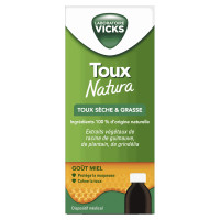 Vicks Toux Natura 140 ml Toux Sèche et Grasse Soulagement Naturel