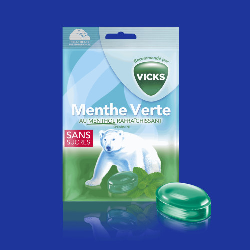 Sans sucre bonbons menthe verte 72 g