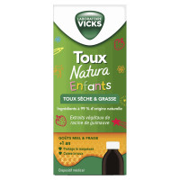 Vicks Toux Natura Enfants 140 ml Soulagement Doux Toux Sèche Grasse