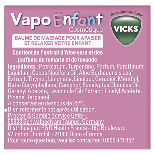 VICKS Vapoenfant Baume Apaisant 50g - Soulagement doux pour enfants