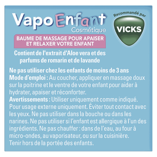 VICKS Vapoenfant Baume Apaisant 50g - Soulagement doux pour enfants