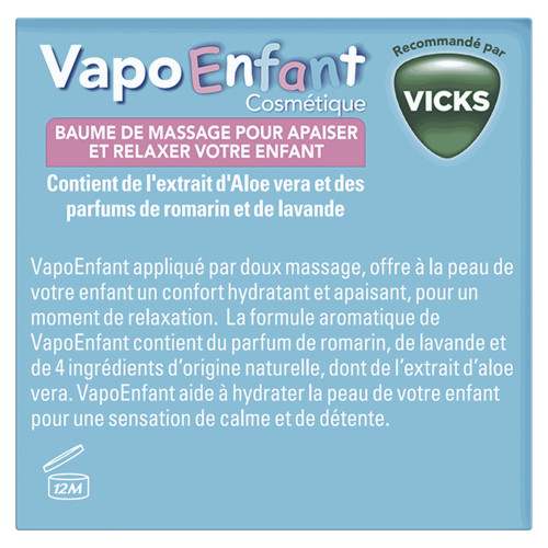 VICKS Vapoenfant Baume Apaisant 50g - Soulagement doux pour enfants