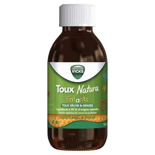 Vicks Toux Natura Enfants 140 ml Soulagement Doux Toux Sèche Grasse