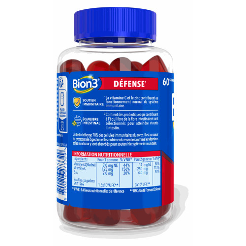Bion 3 Défense et équilibre intestinal 60 gommes