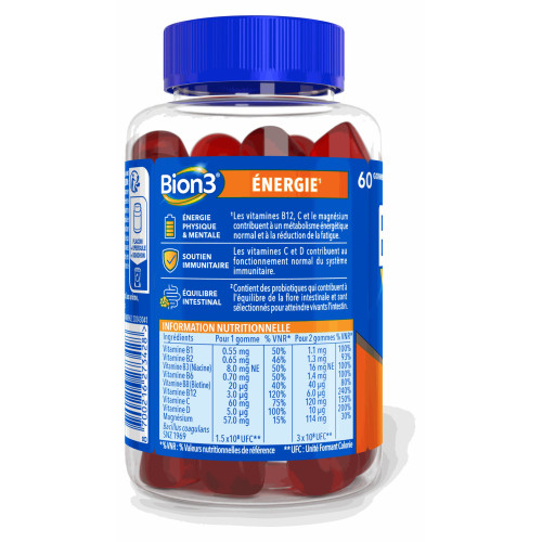 Bion 3 Energie et Equilibre intestinal 60 gommes