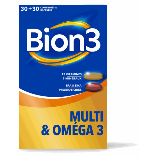 Bion 3 Multi Oméga 3 30+30 Énergie Immunité Cardio Bien-être Pharma360