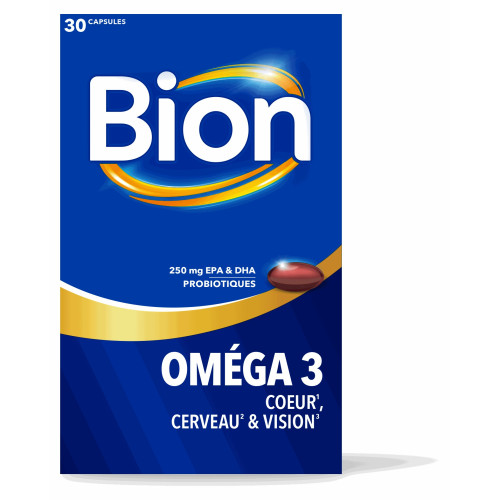 Bion Oméga 3 30 capsules Soutien Cœur Cerveau Vision Pharma360