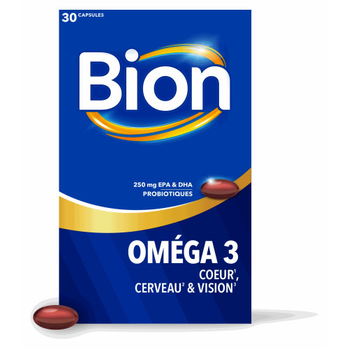 Bion Oméga 3 30 capsules Soutien Cœur Cerveau Vision Pharma360