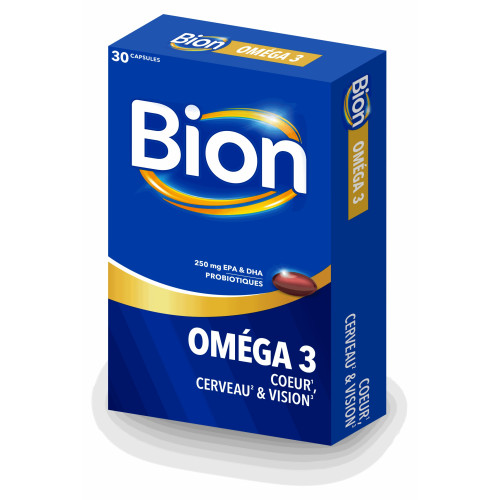 Bion Oméga 3 30 capsules Soutien Cœur Cerveau Vision Pharma360