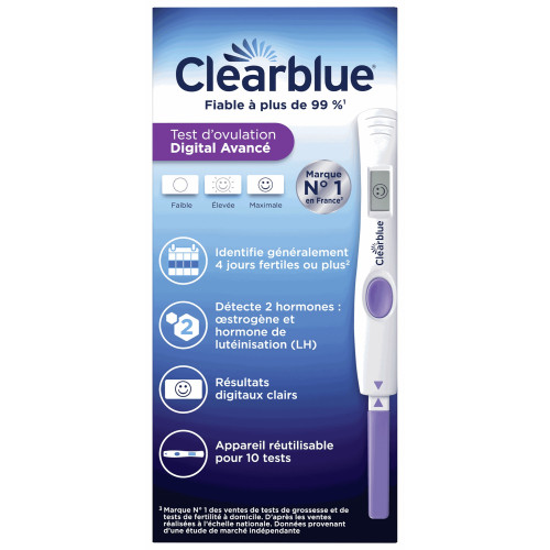 Clearblue Test Ovulation 10 unités - Résultats Digitaux