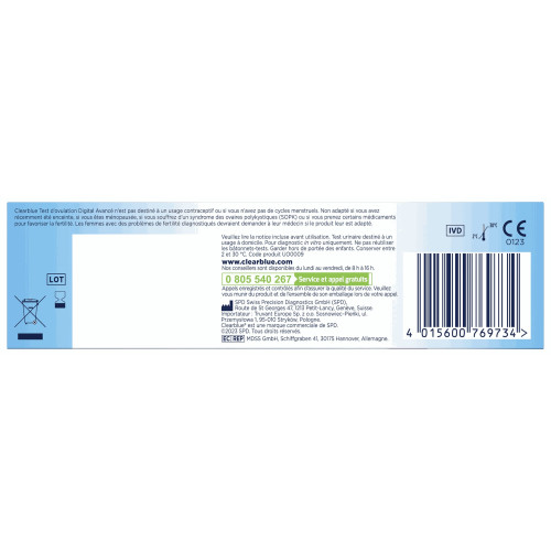 Clearblue Test Ovulation 10 unités - Résultats Digitaux